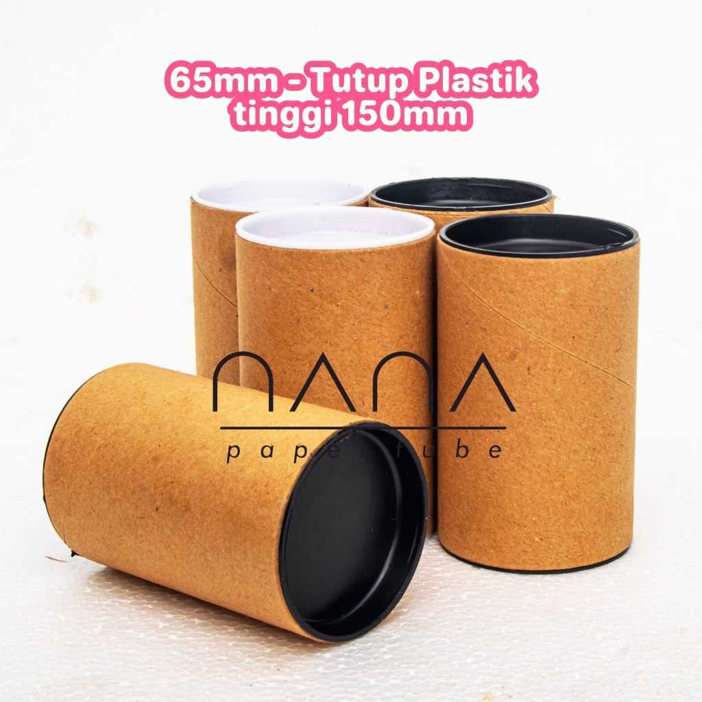 

[6.5 cm - Tutup PLASTIK] Nana Paper Tube Packaging / Tabung Kardus (Packing Parfum – Hijab - Stiker)