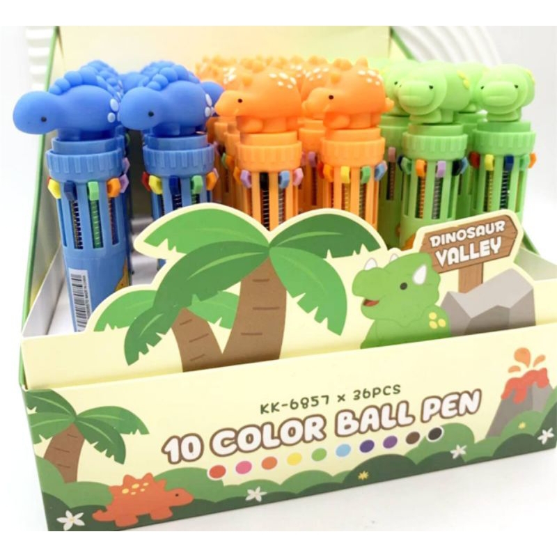 

Bolpen Pulpen Pen Dinosaurus Dino 10 warna --MAY243
