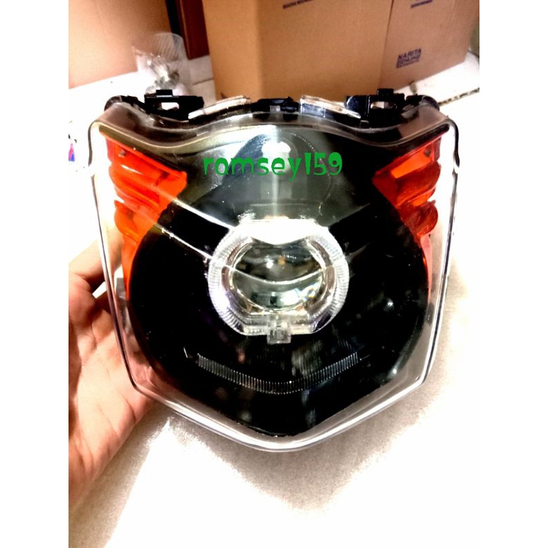 lampu depan beat karbu set projie biled 2,5inc reflektor lampu depan beat plus projie
