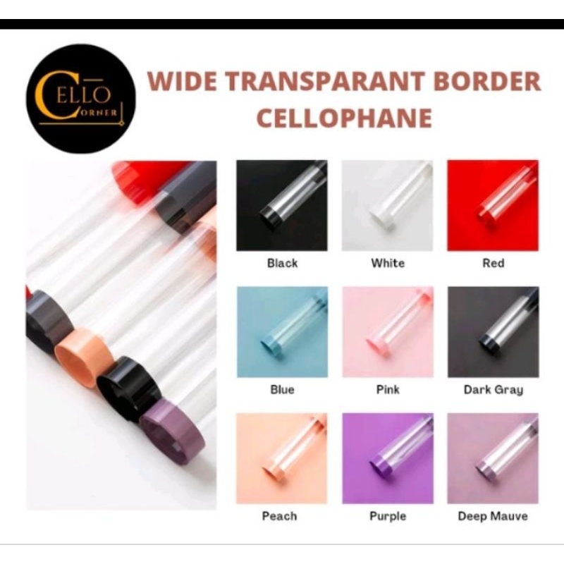 

Kertas Buket Cellophane Wide Transparent Border uk 58x58 cm