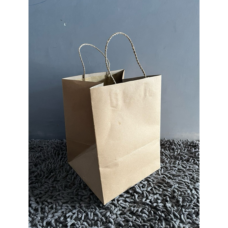 

(CUSTOM) Paper Bag Polos Coklat uk 21,5x21,5x30