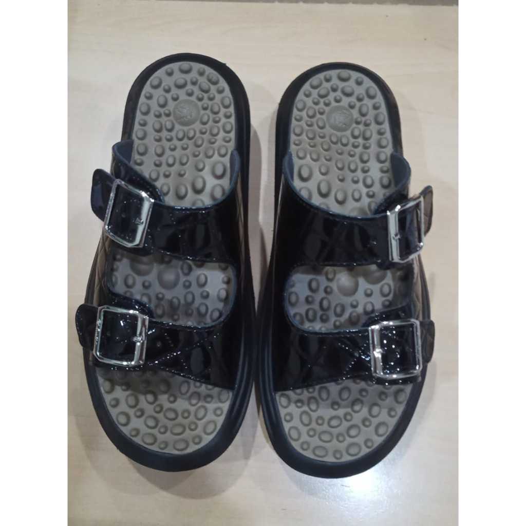 [SPECIAL EDITION] Jaco Kozuii Kwalk Energy New Colourful Series Sandal Terapi Kesehatan Refleksi K-Walk-Strap Hitam