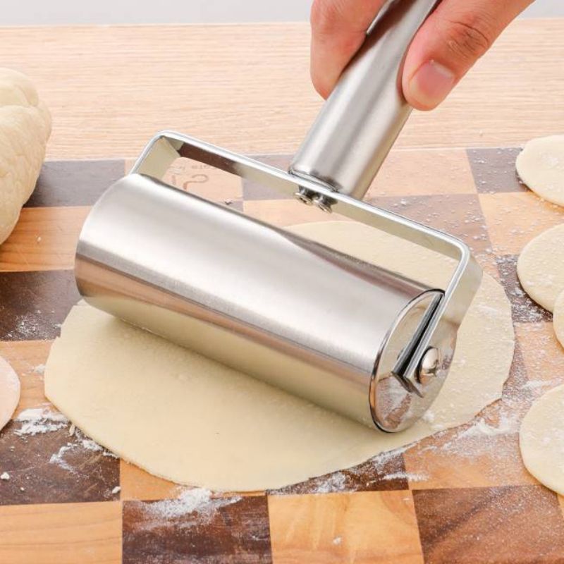 Rolling Pin Adonan Kue Roller Adonan Stainless Penggiling Adonan Anti Lengket Stik Penggilas Adonan