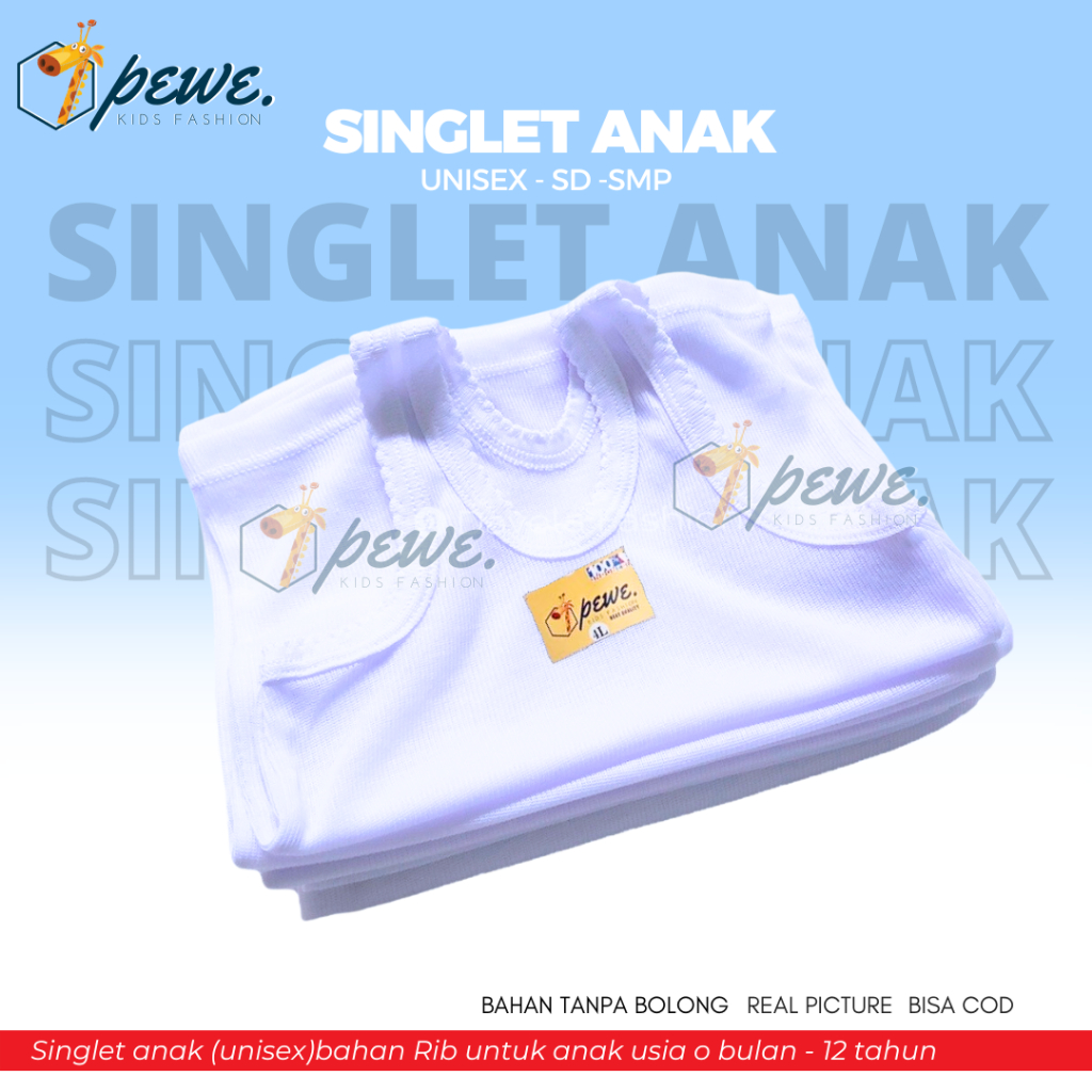 6PCS KAOS DALAM ANAK / SINGLET ANAK / KAOS DALAM POLOS/TANK TOP ANAK/ DALAMAN ANAK/ KAOS DALAM/ KAOS