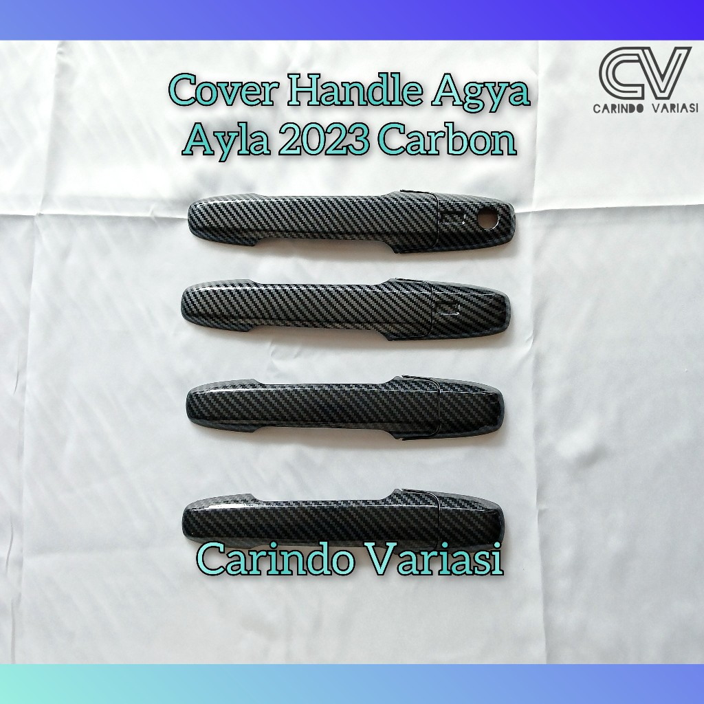 Cover Handle Pintu Mobil Agya Ayla 2023 Carbon