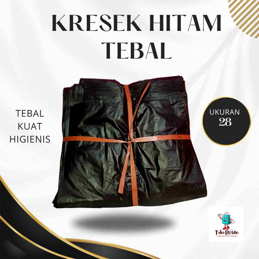 KANTONG KRESEK 28 CM HITAM LOS KILOAN HDPE 500GRAM TEBAL KUAT | PLASTIK PACKAGING TERMURAH