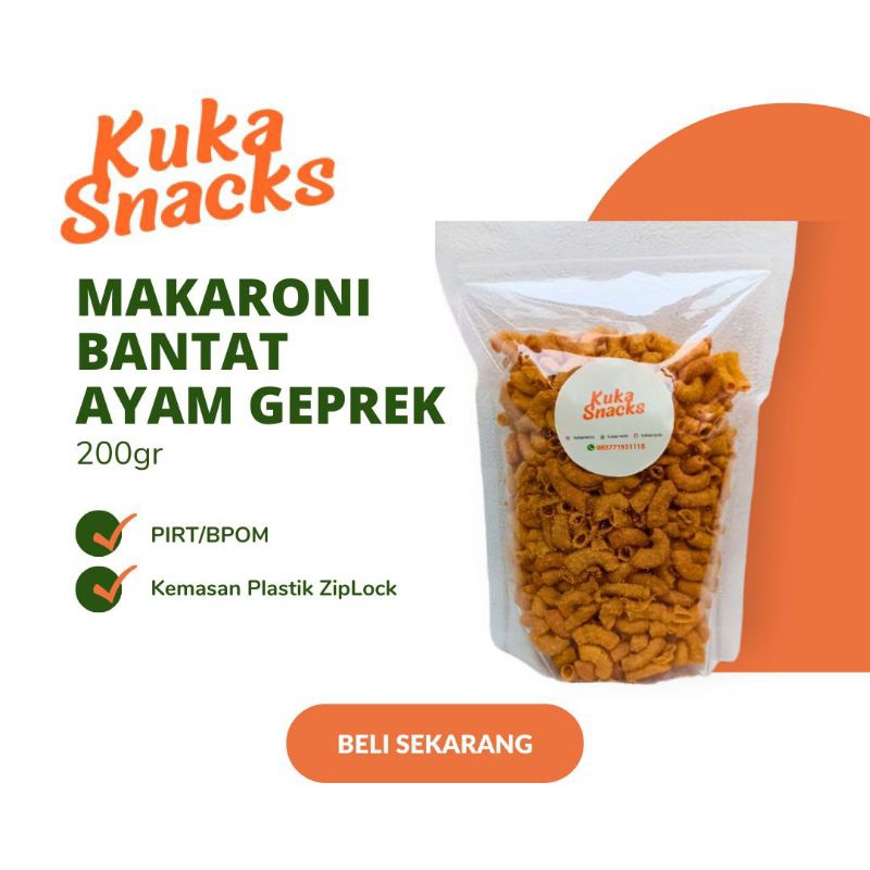 

Makaroni Bantat Ayam Geprek 200gr Kuka Snacks / Makaroni Bantet