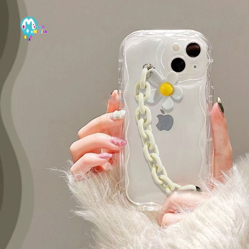 GC115 Melting Clear Daisy Chain White Softcase / Casing Hp For VIVO Y78 Y36 5G Y38 Y81 Y83 Y91 Y93 Y
