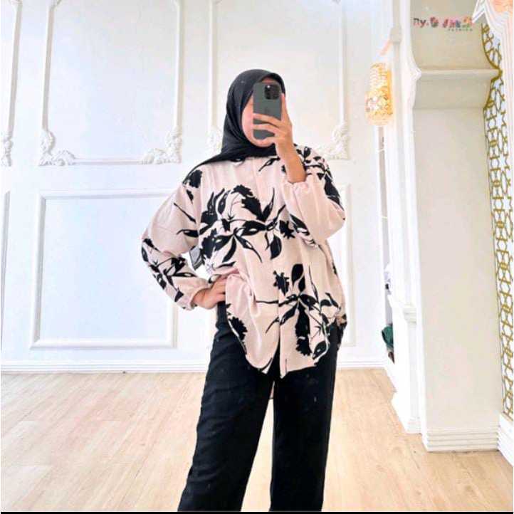 R.A - RRD BLOUSE WANITA UNA / MUNNA BLOUSE PLISKET MOTIF BUNGA / BLOUSE PLISKET TERBARU / BAJU KEKIN