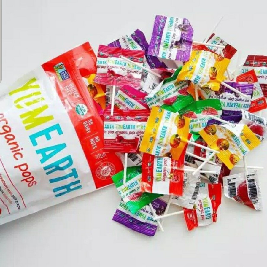 

YumEarth Organic Pops Yum Earth 14pops Lollipops gluten free sugar 14 pops 15 pops free vegan non diary yum earth Permen