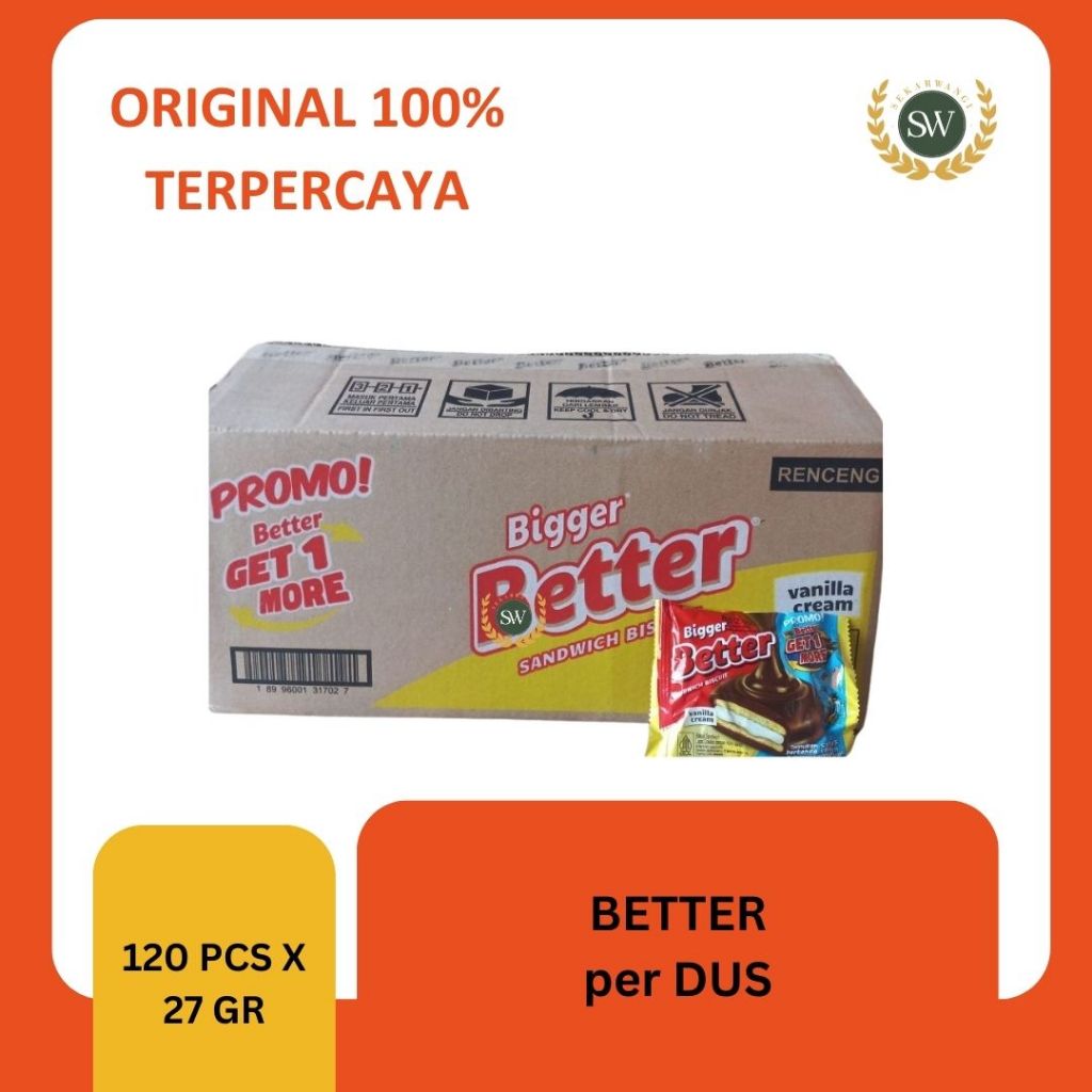

BETTER - BISKUIT SANDWICH COKELAT PER DUS ISI 12 RENCENG @10PCS