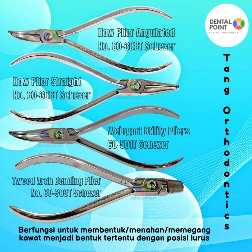 Tang Ortho How Plier Lurus/Bengkok/Weingart Tweed Arch Plier - Schezer