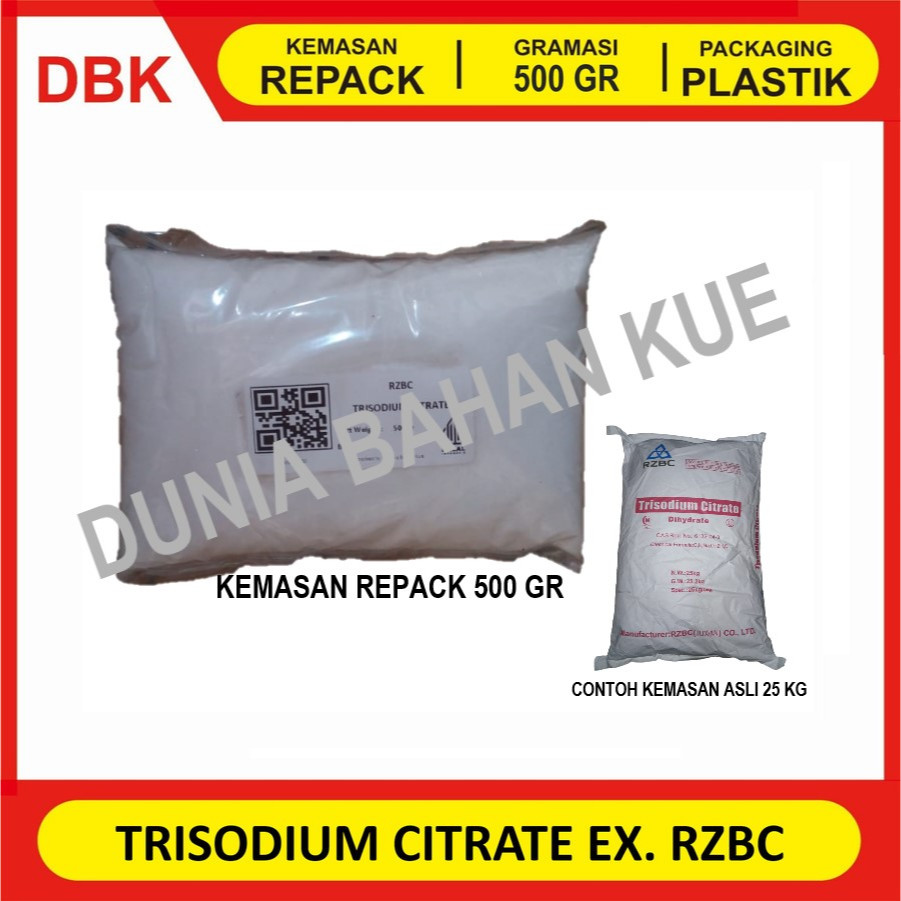 

TRI SODIUM SITRAT / TRISODIUM CITRATE Ex RZBC - REPACK 500 GR