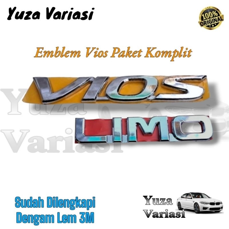 Emblem Full Set Toyota New Vios Limo Original Asli 1 Paket // EMBLEM LOGO BAGASI VIOS KOMPLIT ORIGIN