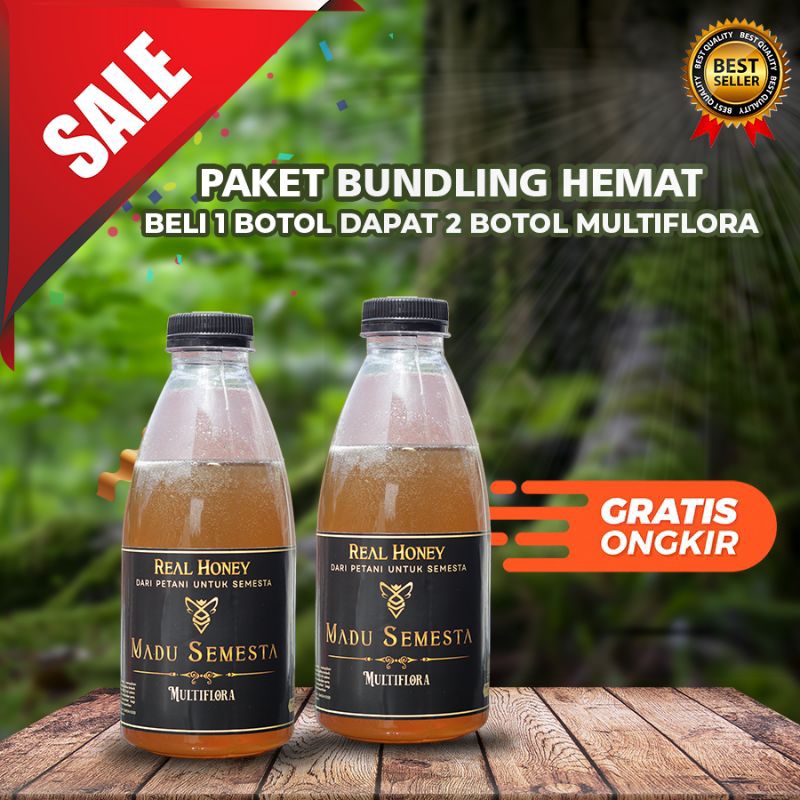

[PROMO BELI 1 DAPAT 2] Madu Semesta Madu Multiflora 400gr Madu Murni 100% Asli