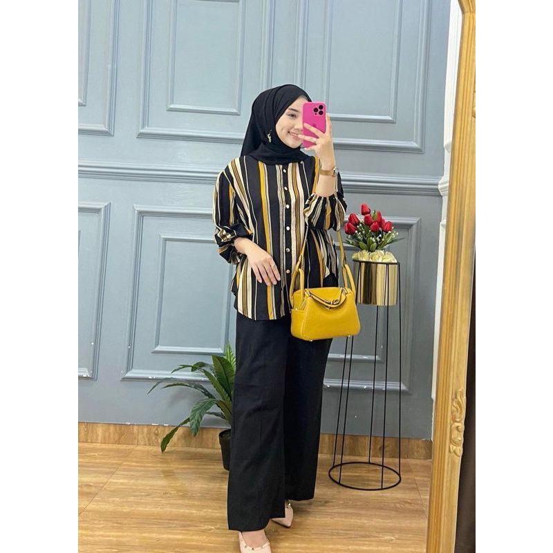 One Set Salur Jumbo One Set Rayon Mix Crinkle BB 40-85kg Setelan Wanita Jumbo  Setelan Wanita