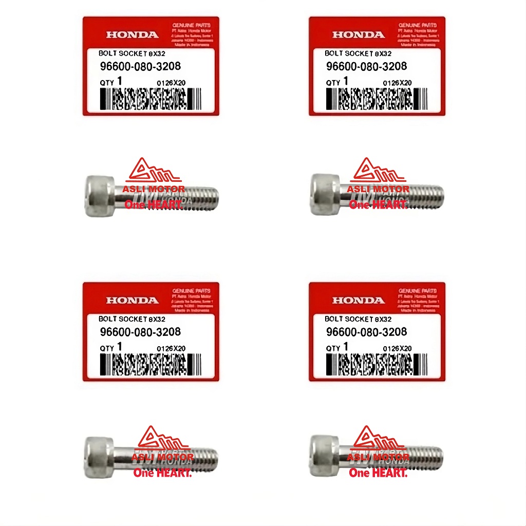 96600-080-3208 Baut L Raiser Stang Stir CB CBR 150 R LED Beat Street CRF 150 L 1 Set 4 Pcs