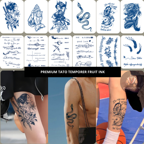 PREMIUM TATO TEMPORER FRUIT INK TAHAN LAMA ANTI AIR TATTOO TEMPORARY SEMI PERMANEN CEWE COWO KEREN M