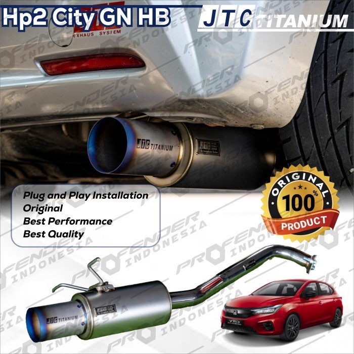 JTC titanium - Muffler HP2 Cathback - Exhaust Muffler Knalpot - Honda Brio City GN Hatcback 21+ - Or