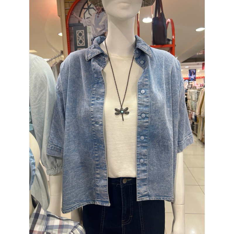 TRISET - Kemeja Denim Triset Original Kemeja Lengan Pendek TRISET