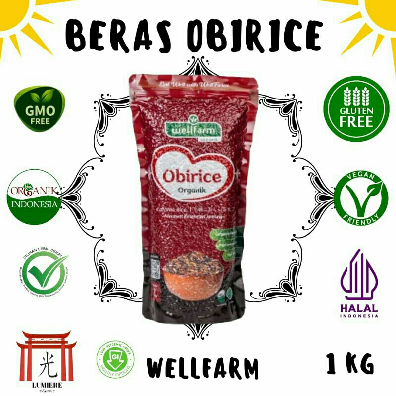 

Beras Obirice (Beras Jantung) Organik WELLFARM. Mix Beras Merah Hitam