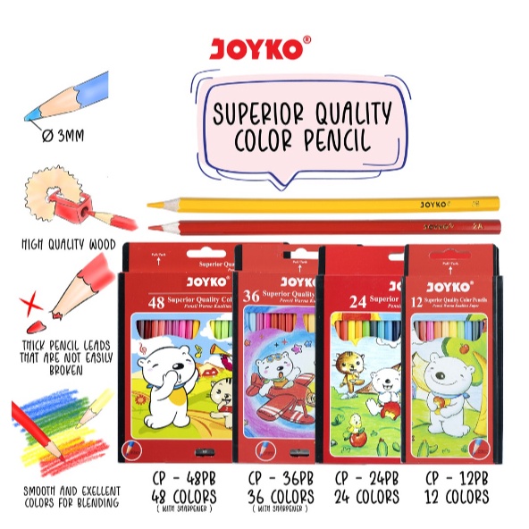 

NEW PRODUCT Joyko Pensil Warna Superior Quality Color Pencils Hexagonal Grip PB