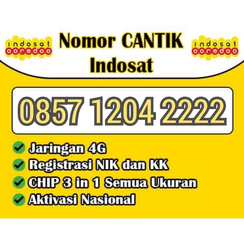 Kartu Perdana Nomor Cantik INDOSAT 2222