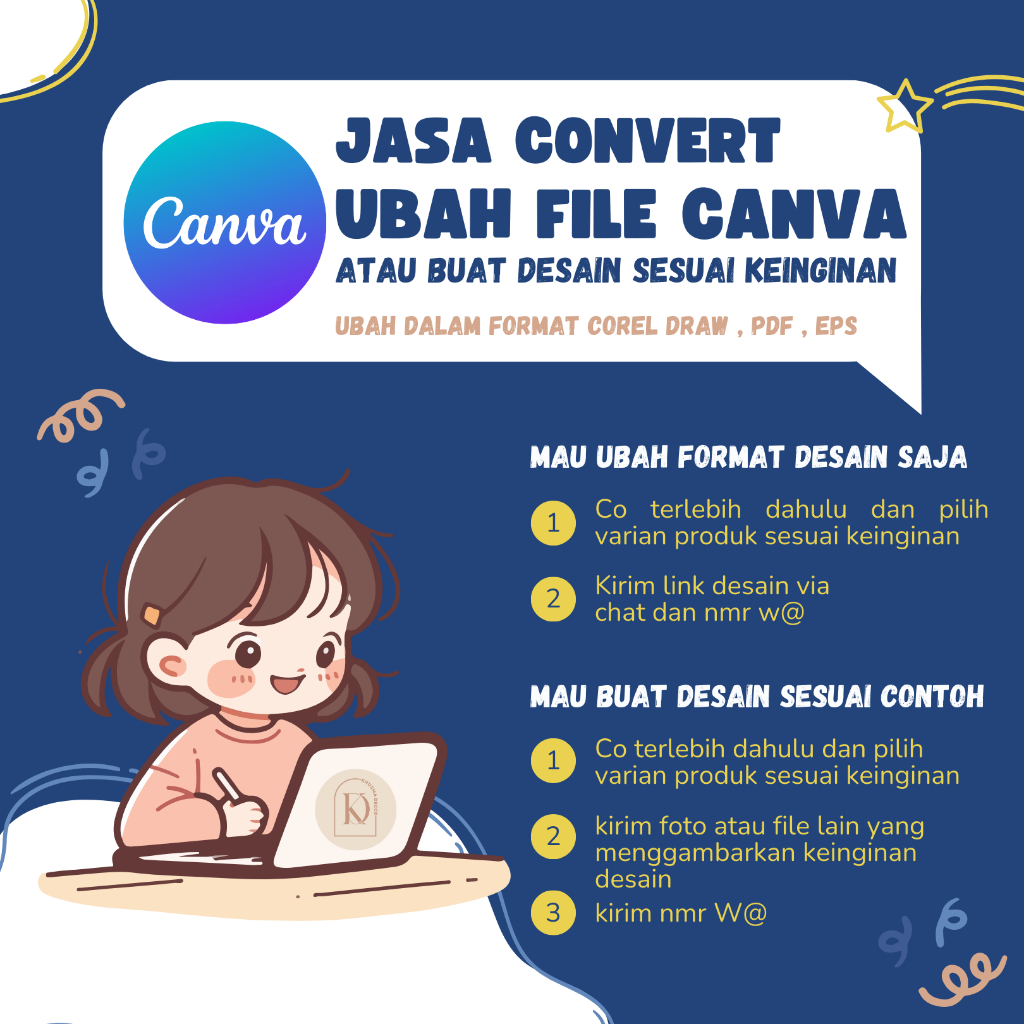 

Khusma Decco Layanan Ubah Convert Desain Wisuda Wedding Canva ke Corel Draw , Eps , Pdf