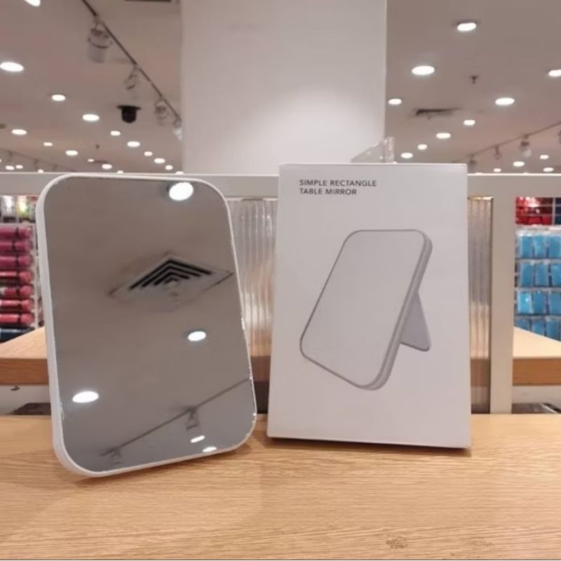 Cermin Fashion MINISO Cermin Makeup Dua Sisi Cermin Meja Double-side Plastic Mirror