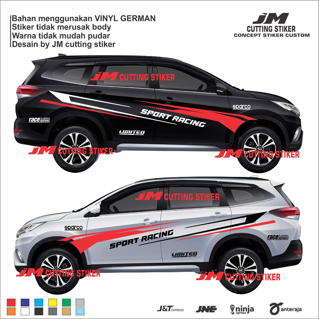 Stiker mobil all new rush terios stiker cutting variasi body mobil rush terios