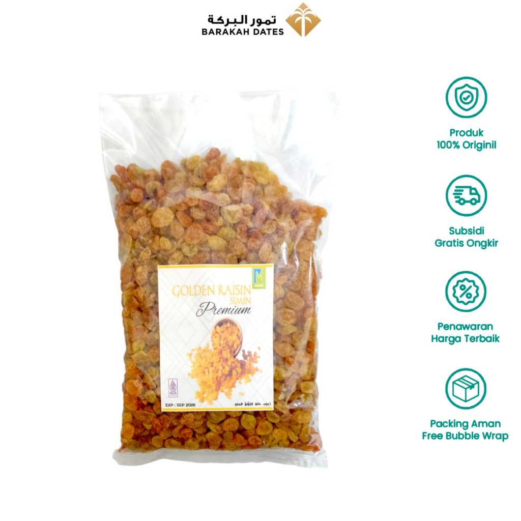 

Kismis Simin Kristal Manis Premium / Golden Raisin Simin Crystal 500gram