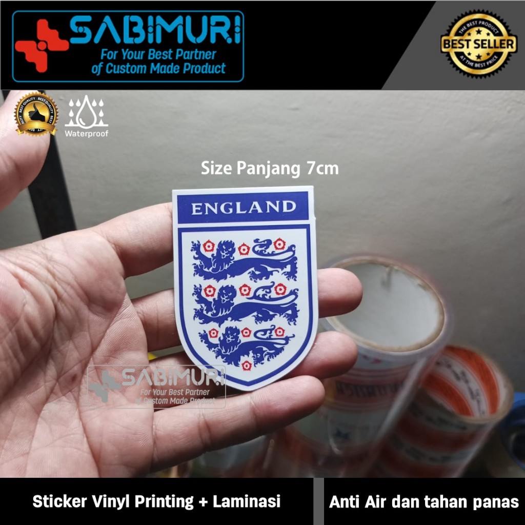 Sticker Vinyl - Tim Sepakbola England Inggris
