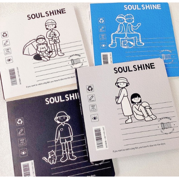 

PROMO SPESIAL Simple Life Soul Shine Notebook Black White dengan kertas GRID