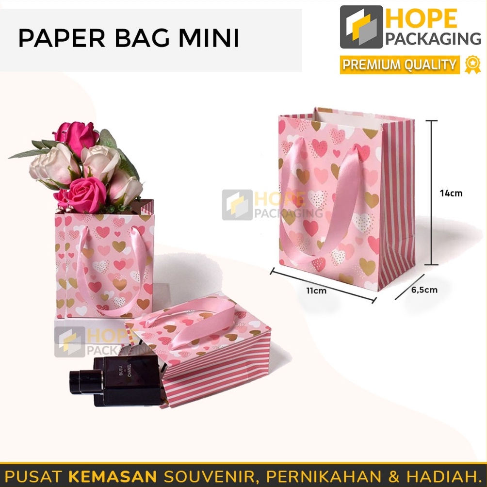 

MURMER Paper Bag Polkadot Mini Tas Souvenir Kado Tas Kado Tas Aksesoris Goodie Bag Mini Tas Hadiah Hampers PaperBag Snack Ultah