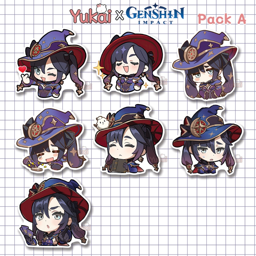 

Stiker Pack Mona Genshin Impact Premium, Sticker Anime Waterproof