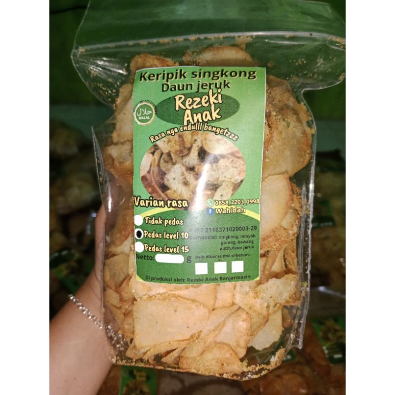 

keripik singkong daun jeruk rezeki anak pedas level 10