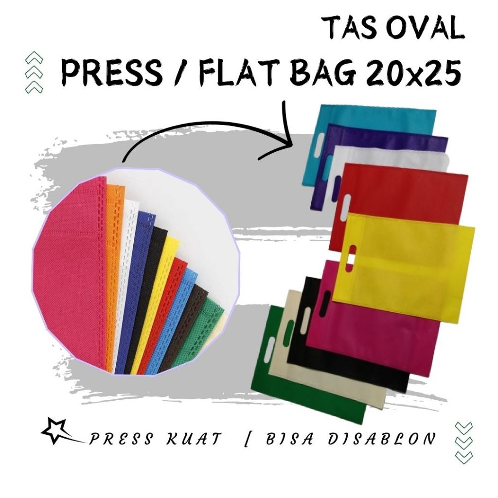 

Tas Spunbond Oval uk 20x25 ketebalan kain 75 gsm dan 65gsm / Goodie Bag / Tas Kain Polos