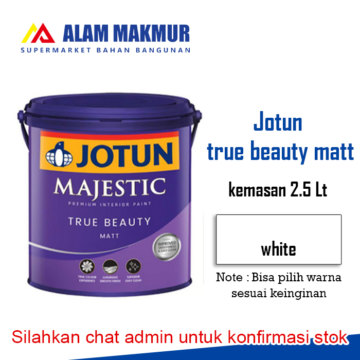 Jotun majestic true beauty matt 2.5 liter (white)/cat tembok interior