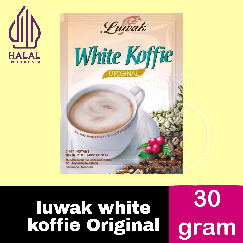 

KOPI LUWAK WHITE KOFFIE PACK 10 X 30 GRAM FUN CORNER DENGAN PAKING AMAN