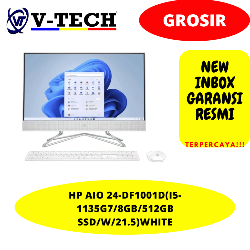 HP AIO 24-DF1001D(I5-1135G7/8GB/512GB SSD/W/21.5)WHITE