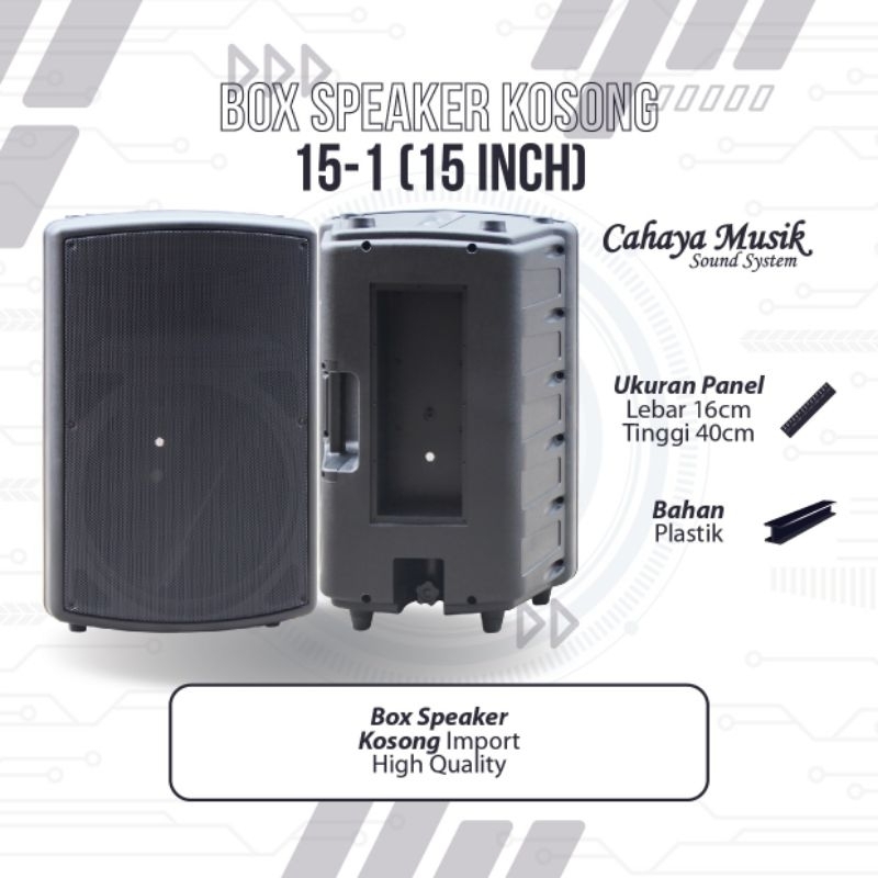 box speaker 15 in bahan plastik fiber model 15-1 full ram