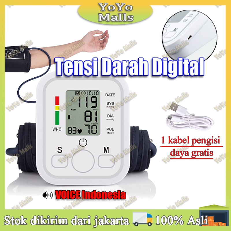 【COD】 Tensi darah digital Sphygmomanometer Blood pressure monitor Alat tensi darah digital Pengukur 