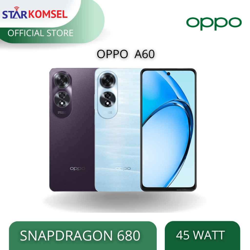 HP OPPO A60 8/256 GARANSI RESMI OPPO EXTENDED RAM 16GB