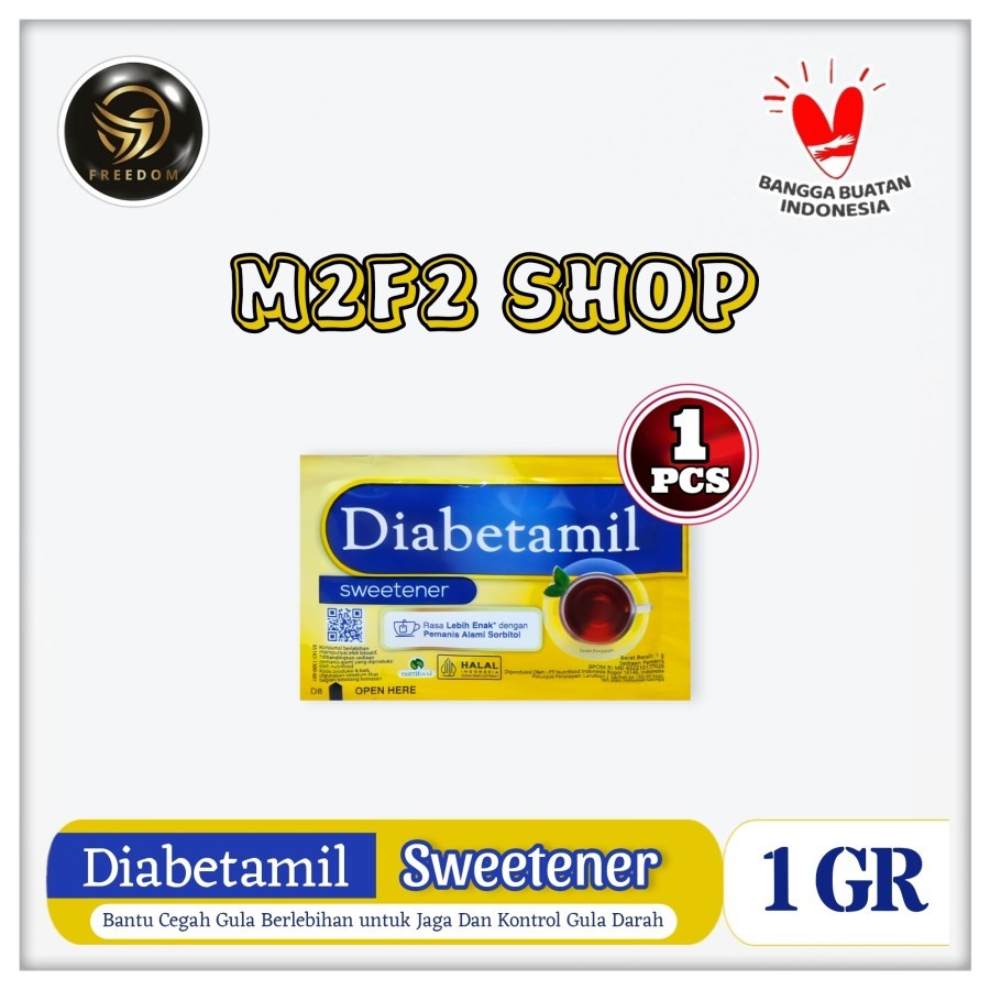 

Diabetamil Sweetener | Gula Nol Kalori Sachet - 1 gr (Kemasan Satuan)