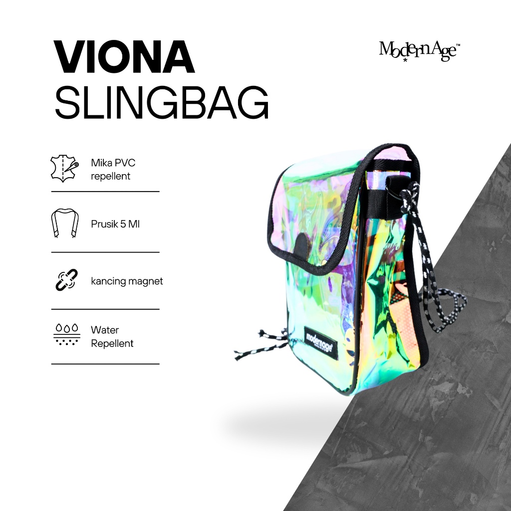 PVC Mini Bag Sling Bag Tas Selempang Pouch Wanita Pria Transparan - VIONA Modern Age