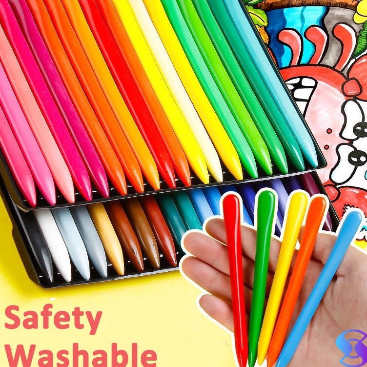 

Ready HIGH QUALITY Crayon Lab Non Toxic Krayon Triangular Crayon Lab Triangle Crayon Plastik Anti Kotor Tangan A49