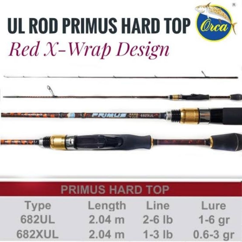 joran pancing carbon UL ultralight orca primus hardtop 682 UL XUL murah laris semarang original