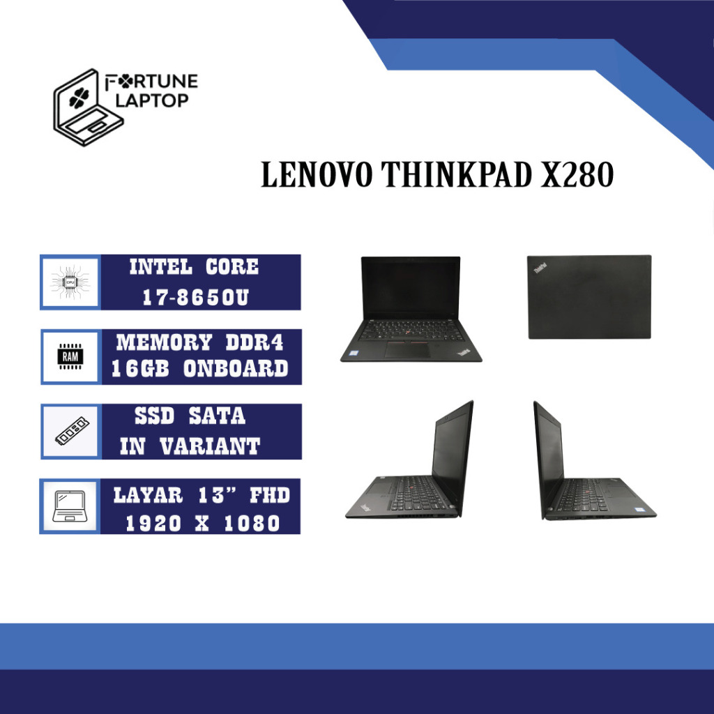 Lenovo Thinkpad X280 i5-8350UGB RAM 16GB SSD 256GB
