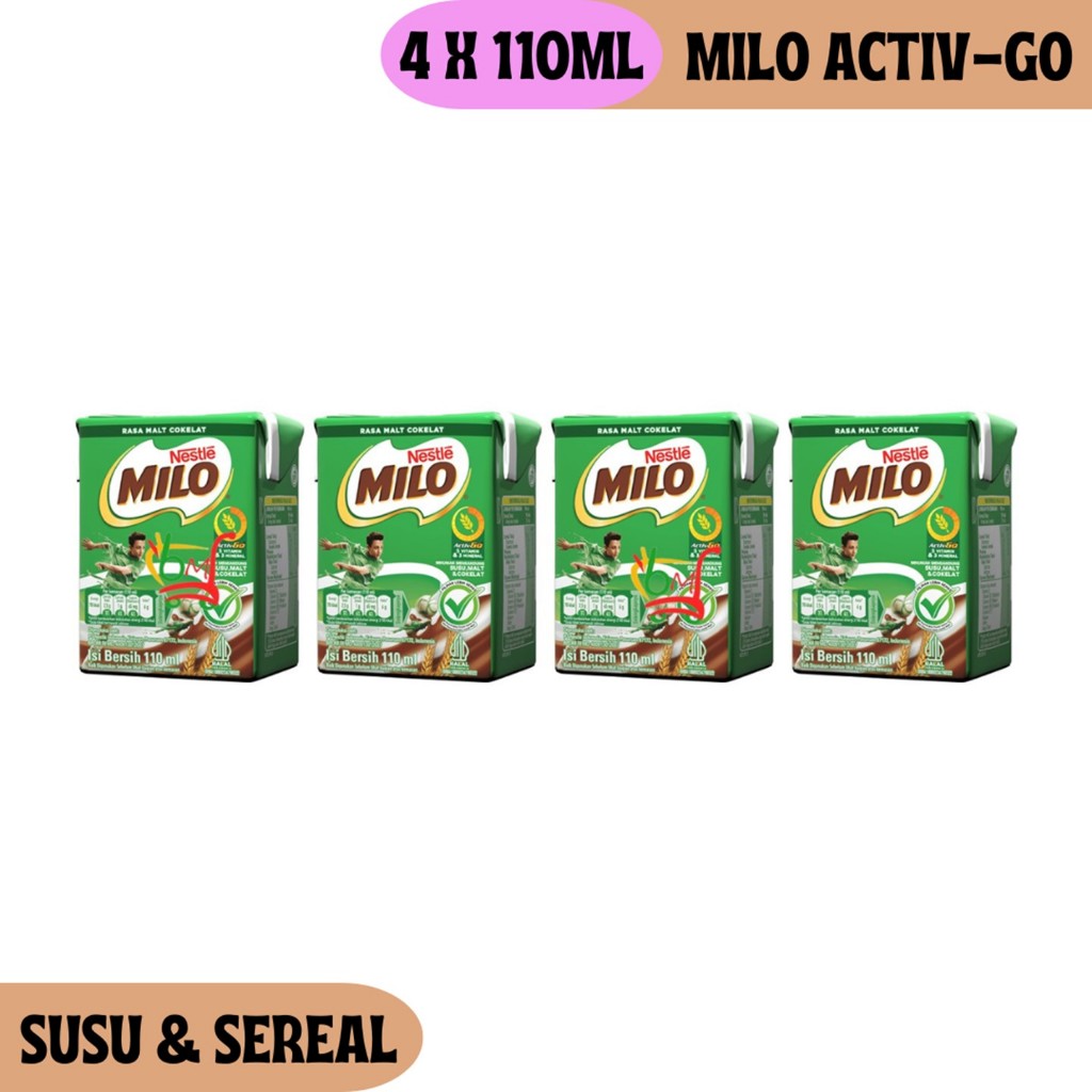 

4PCS Milo Activ-Go Susu Cair Kemasan 110ml