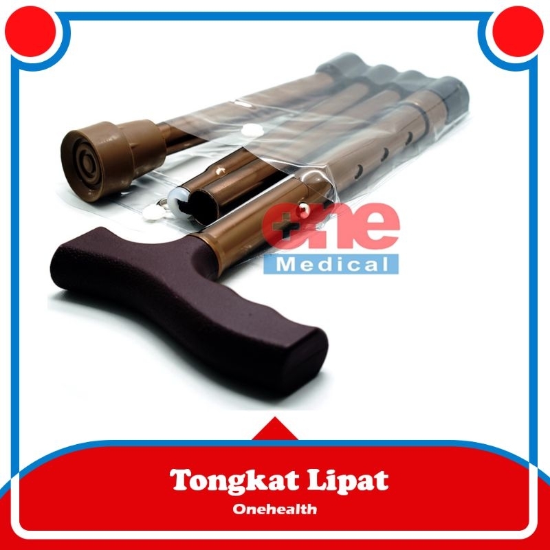 Tongkat Lipat Orang Tua OneHealth Alat Bantu Jalan Lansia Walking Stick